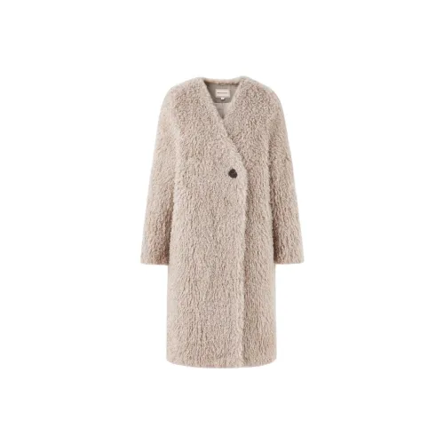 Cocoon Серо-зеленое Женское Пальто