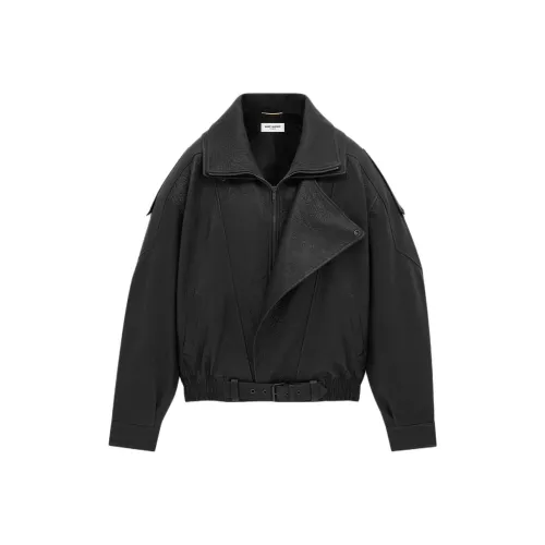SAINT LAURENT FW24 Кожа Куртка Женская Черная
