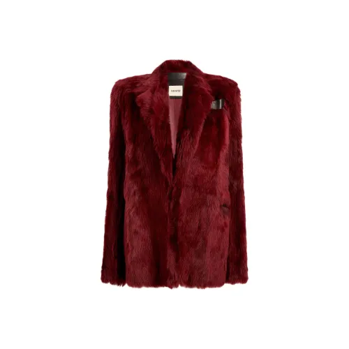 KHAITE FW24 Willow Blazer Мех Женский OXBLOOD Бычья кровь