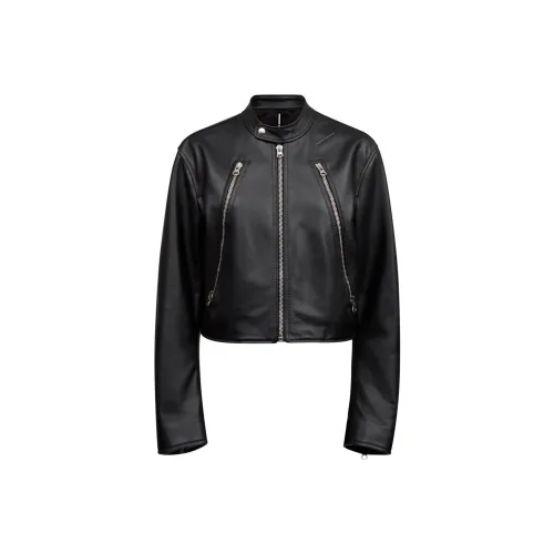 MM6 MAISON MARGIELA FW24 Кожа Куртка Женская Черная