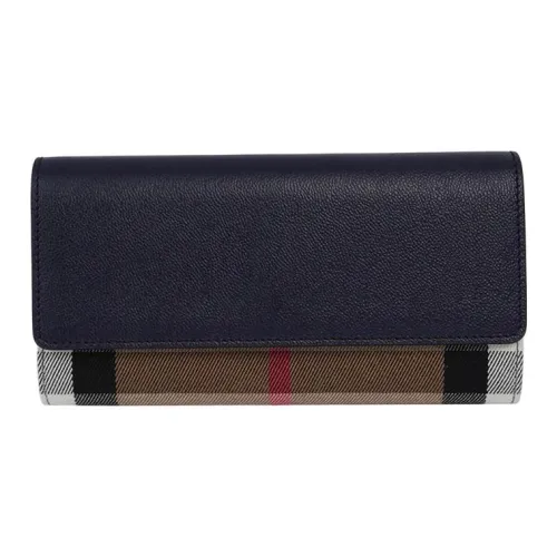Burberry Хлопок Холст Конверт Сумка Кошелек Унисекс Синий и Коричневый
