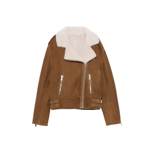Yves Salomon FW24 Кожа Куртка Женская Шоколад