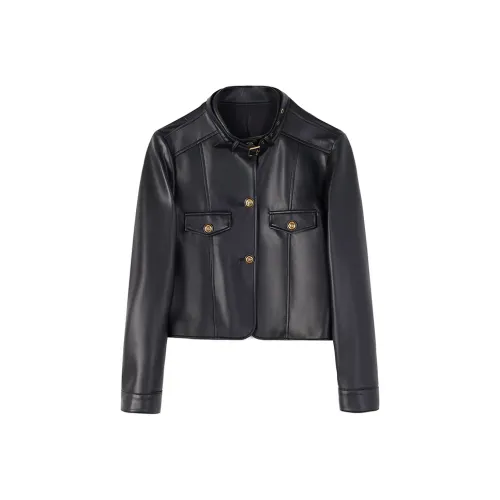 Beast King кожаная куртка женская черного цвета