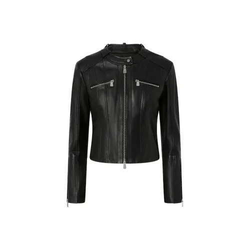 PINKO Кожа Куртка Женская Черная