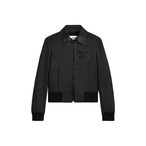 CELINE SS24 Кожа Куртка Женская Черная