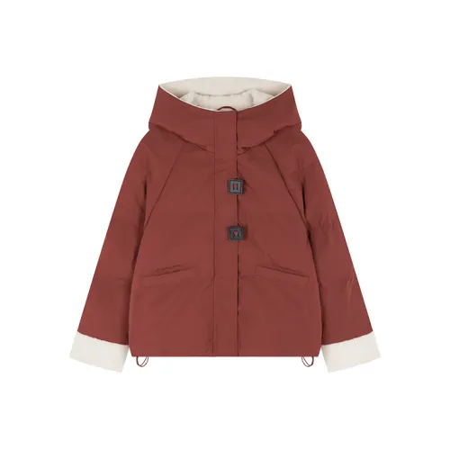 Mo Han Yi Mei Хлопковый пуховик женский кирпично-красный