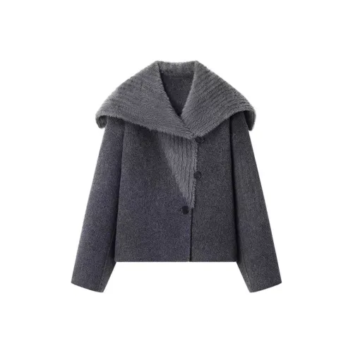 IDLE SOUL Вельвет Feel Пальто Женское Серое