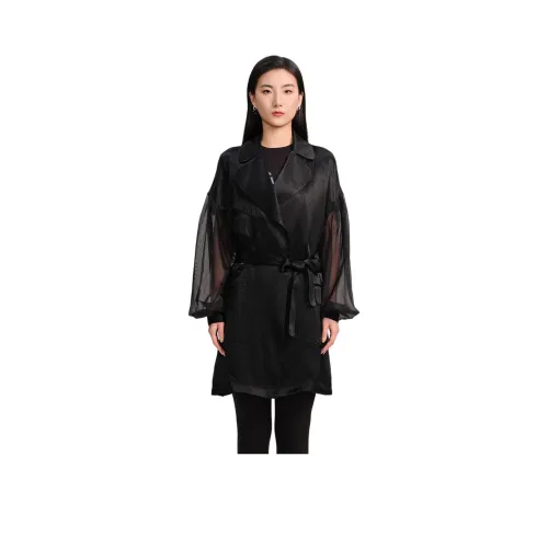 Blood Glitter Тренчкот Женский Черный