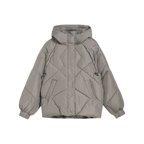 HEFENGJINYU Хлопковый пуховик женский вкус ваниль цвет серый