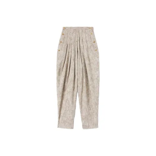 Loro Piana Хаки Женские Повседневные Брюки