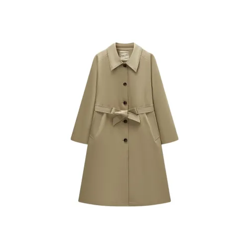 EICHITOO Тренчкот Женский Светлый Хаки