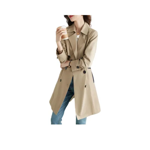 Mo Han Yi Mei Тренчкот Женский Хаки