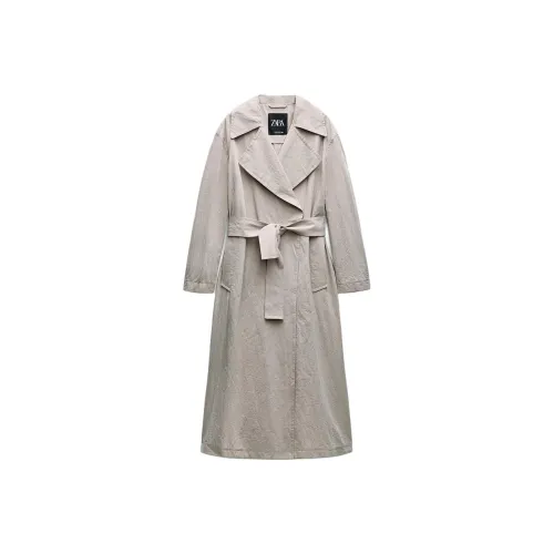 ZARA ZW Series Тренчкот Женский Темно-Серый Коричневый