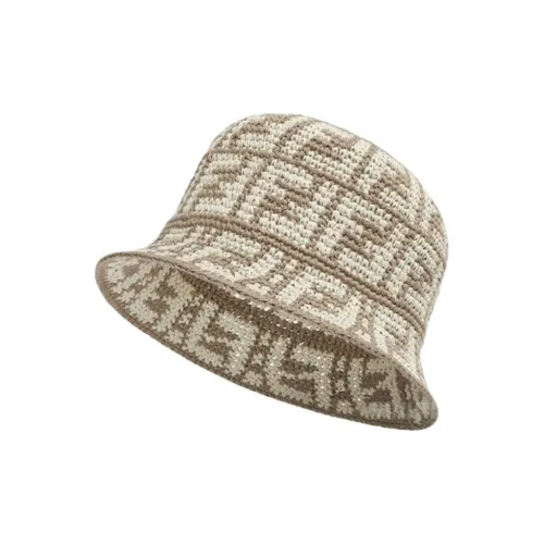 FENDI Raffia Bucket Hats Women's Brown