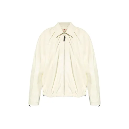 MARNI Кожа Куртка Женская Айвори