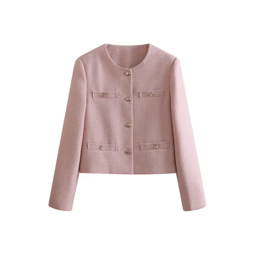 She Enjoys Cropped Jacket Women's Pink She Enjoys Укороченная Куртка Женская Розовая