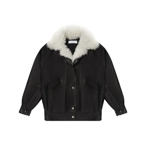 Кожаная куртка IRO женская классическая черная