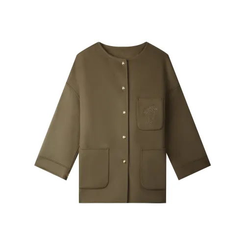 THE SEA LIFE Бархат Feel Пальто Женское Мшисто-зеленый