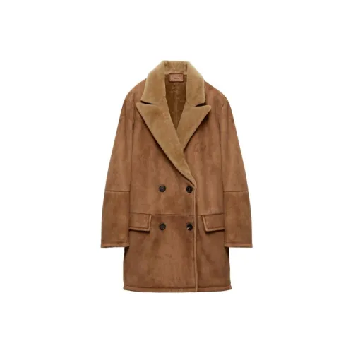 PRADA FW24 Кожа Куртка Женская Верблюжий Коричневый