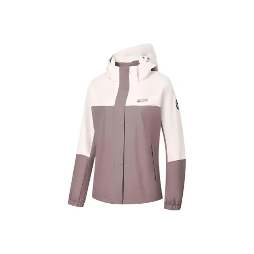 QIAODAN Тренчкот Женский Бобовый Коричневый Каламиновый Белый