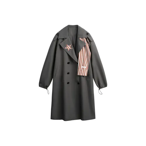 JIKOO Тренчкот Женский Темно-Серый