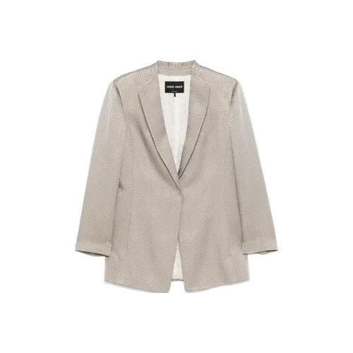 ARMANI SS25 Бизнес-костюм Пальто Женское Никелевый Серый