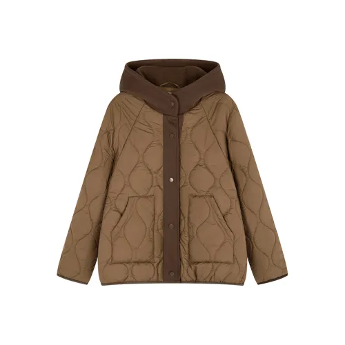 Mo Han Yi Mei Хлопковый пуховик женский цвет кокосовый коричневый