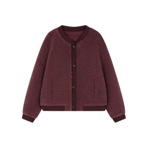 IHIMI Вельвет Feel Пальто Женское Анкора Красный