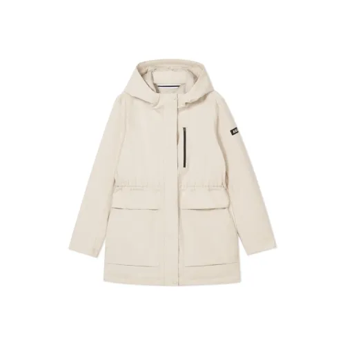 AIGLE Gore TEX Пух Женская Куртка из Норки Абрикосового цвета