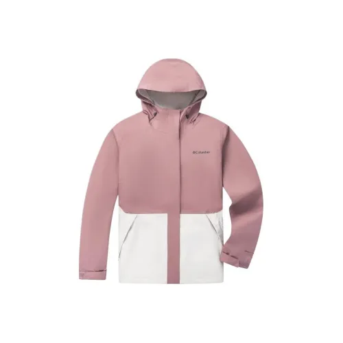 Columbia совместный бренд Поход Водонепроницаемый и Ветрозащитный для сохранения тепла Ветровка Женская Розовый Белый
