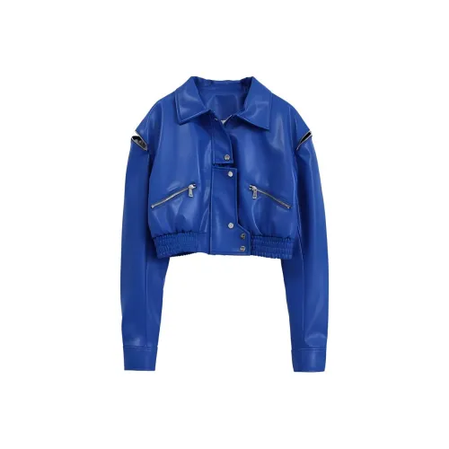 Metamorphosis Кожа Куртка Женская Королевский Синий