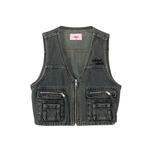CHUU Джинсовый синий Женские жилеты