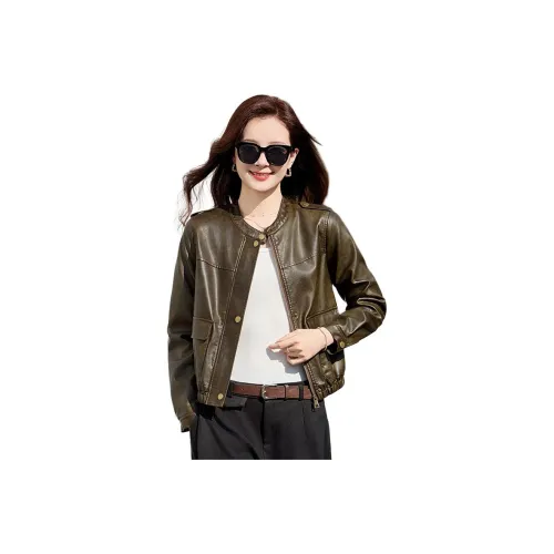 H YXIANG Кожа Куртка Женская