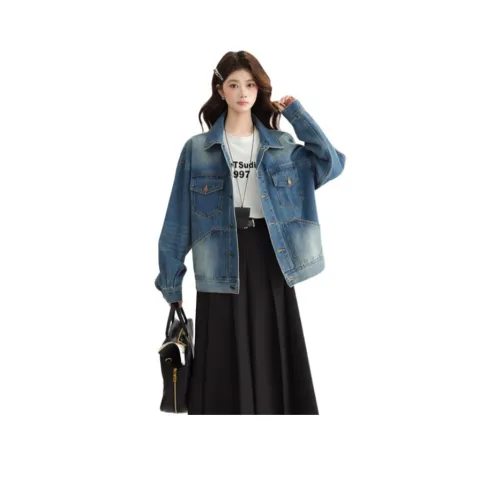 PLANE DRIFT Джинсовая куртка унисекс синего цвета