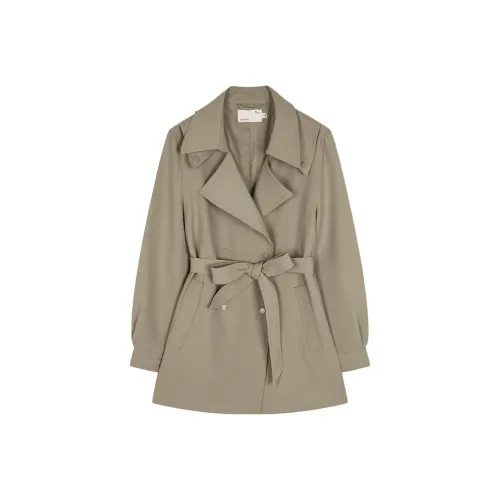 IHIMI Тренчкот Женский Зеленый Хаки