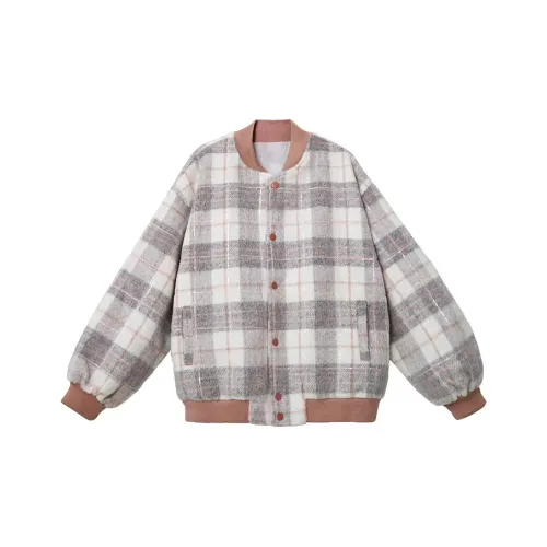 KYKW Бейсбольная куртка Унисекс Розовая клетка