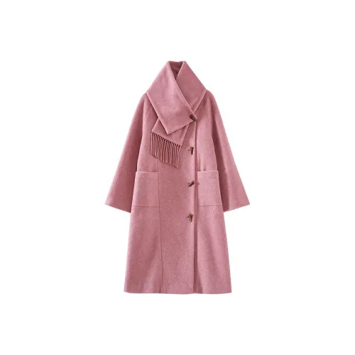 OUNIXUE Пальто Женское Резина Розовый