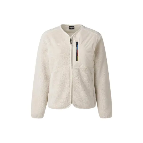 SALOMON FW24 RACEFLAG Флис CDG JKT W Куртки Пальто Женские Кремово-белый