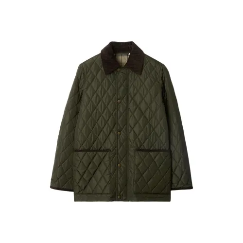 Burberry Хлопковый пуховик Стандартный Женский Темно-зеленый