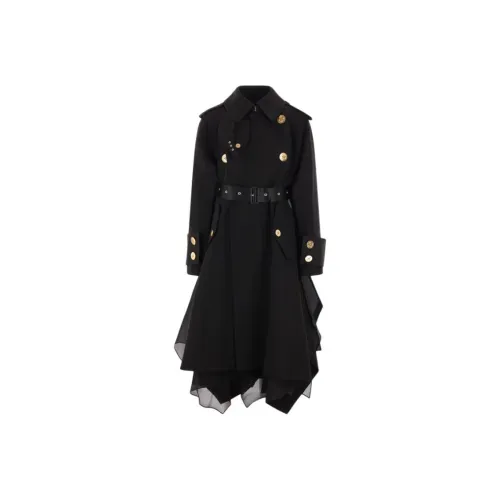 sacai Черный Женский Тренч