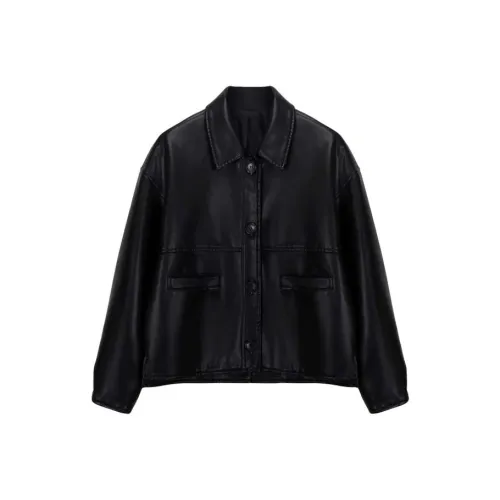 COMBO Кожа Куртка Унисекс Черный