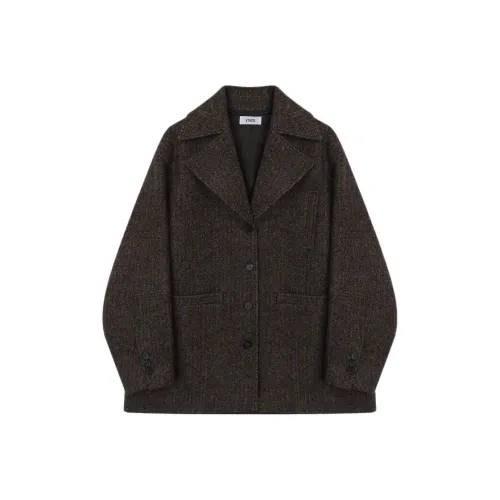 ETHOS Big Ожерелье-чокер Midi Пальто Женские Коричневый