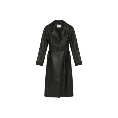 Yves Salomon SS24 Кожа Куртка Женская Черная