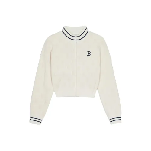 MLB Boston Red Sox Бархат Feel Куртка Женская Кремово-Белая