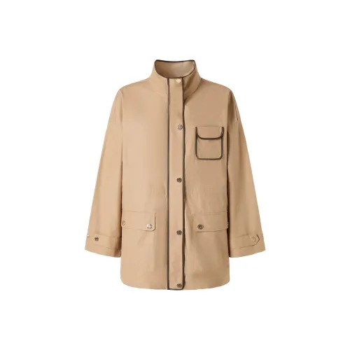 JZ. ANNAKRO Тренчкот Женский Цветочный Хаки