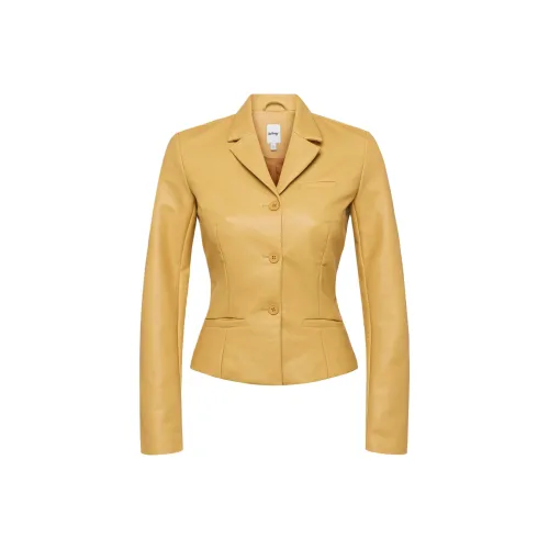 Khy Искусственная кожа Облегающий Блейзер Бизнес Костюм Женские Мед Мед