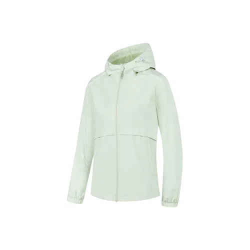 QIAODAN Тренчкот Женский Прозрачный Нефритово-Зеленый