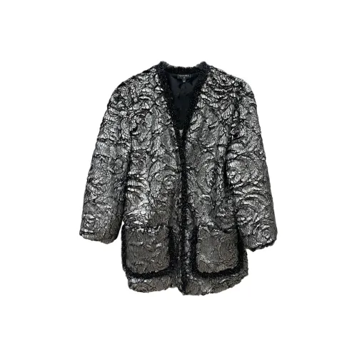 CHANEL Бархат Feel Куртка Женская Серого цвета