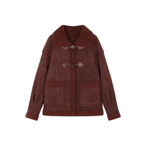 Mo Han Yi Mei Вельвет Feel Куртка Женская Анкора Красная