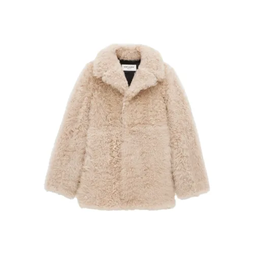 SAINT LAURENT SS24 Кожа Куртка Женская Светлый Умбра
